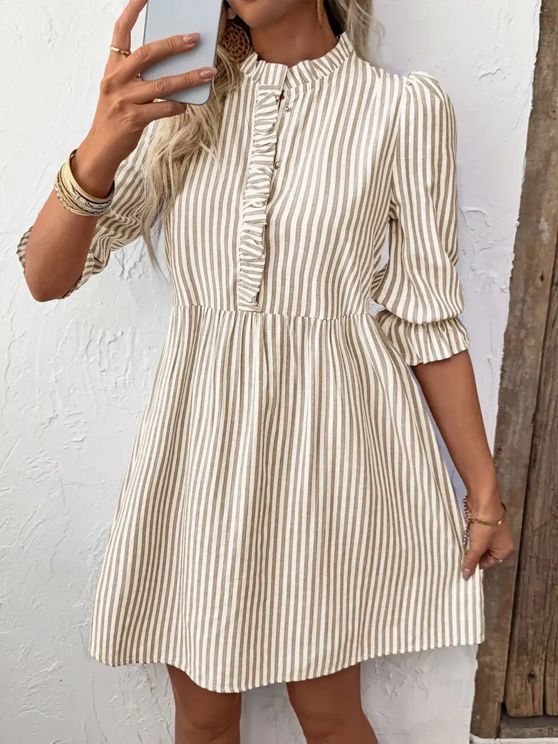 Women's Striped Half Sleeve Casual Dress - Bela Fils BoutiqueBela Fils Boutique